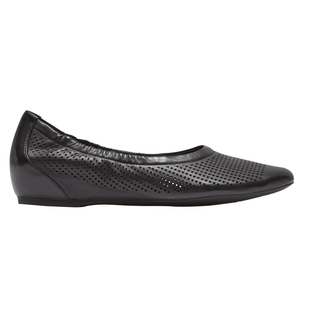 Rockport Womens Slip-On Black - Total Motion Perf Luxe - UK 758-LPWJSG